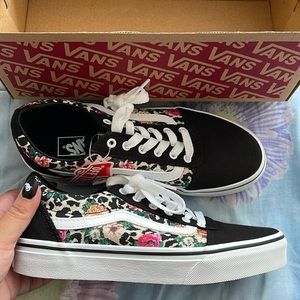 Kids Leopard Floral Vans